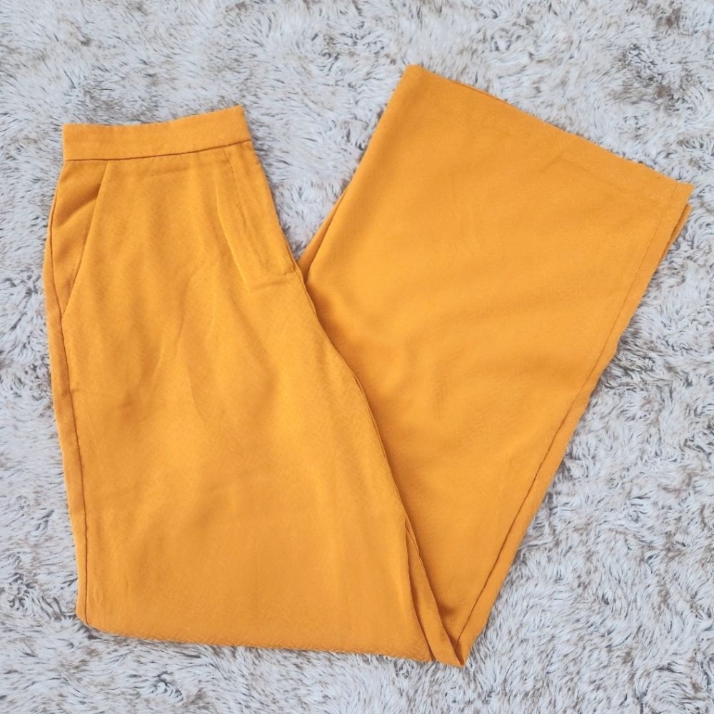 House of Harlow 1960 x REVOLVE Wide Leg Embossed Chevron Yellow Pants Size Small